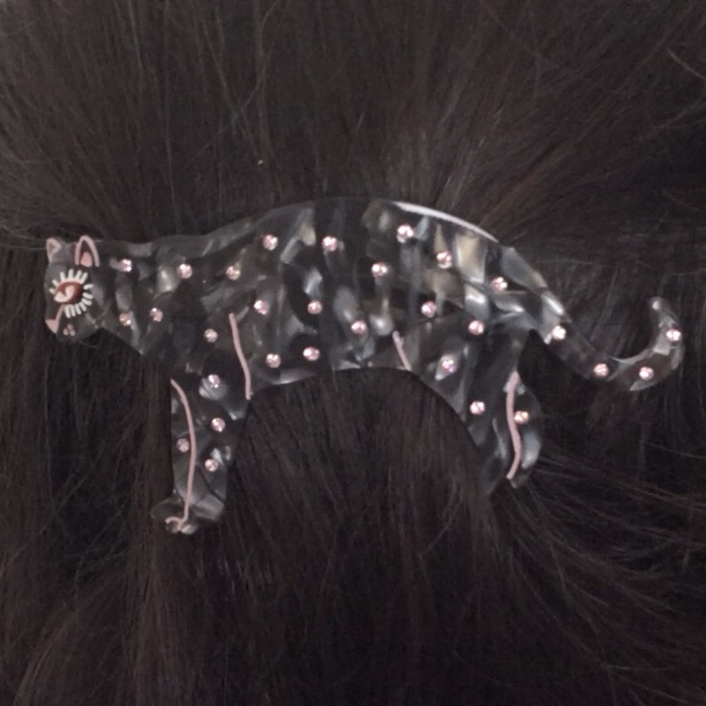 🐆 CENTINELLE Polka Cat Hair Barette — EUC